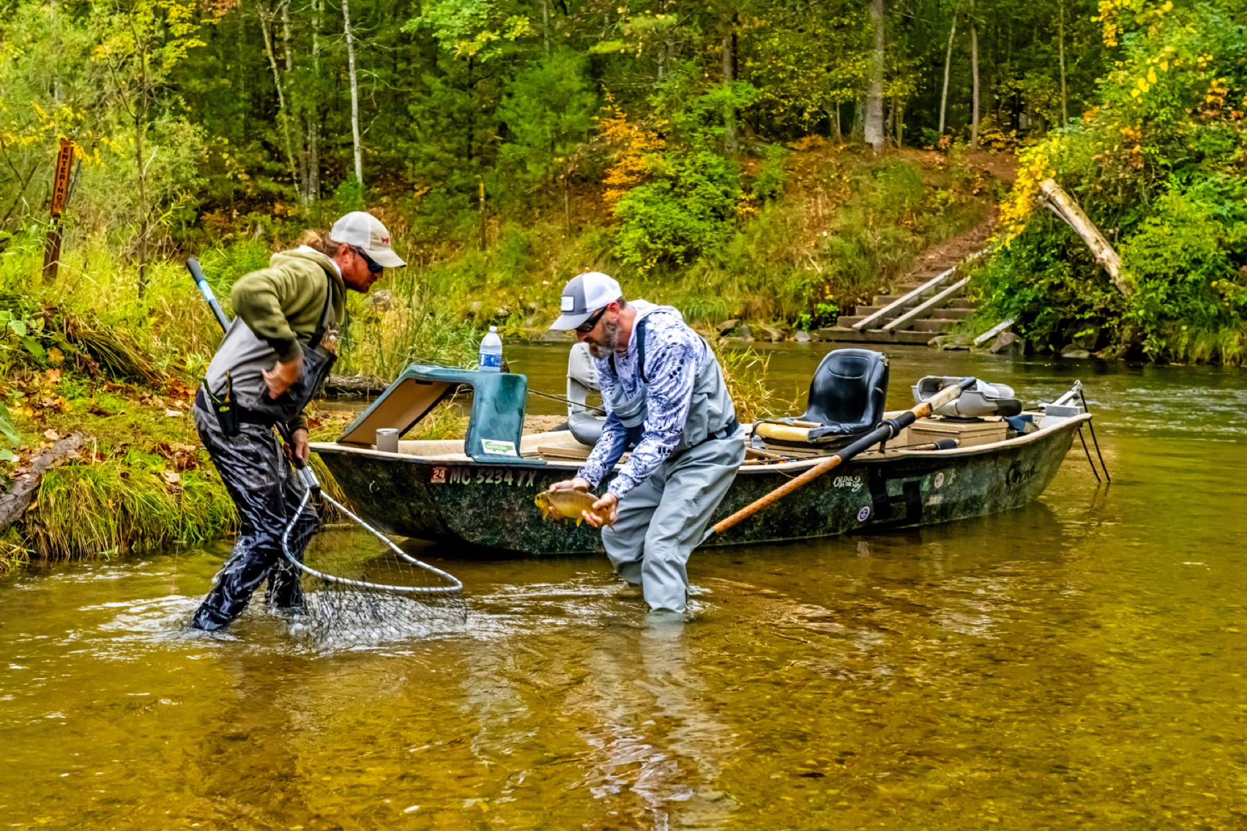 Fly fishing a Michigan river